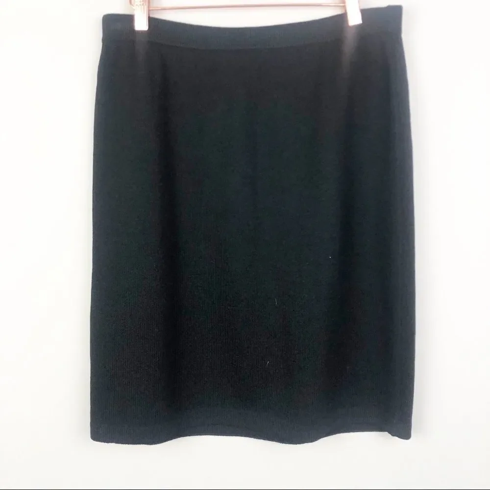 ST. JOHN | Black Knit Skirt Stretch Pull On Sz 12